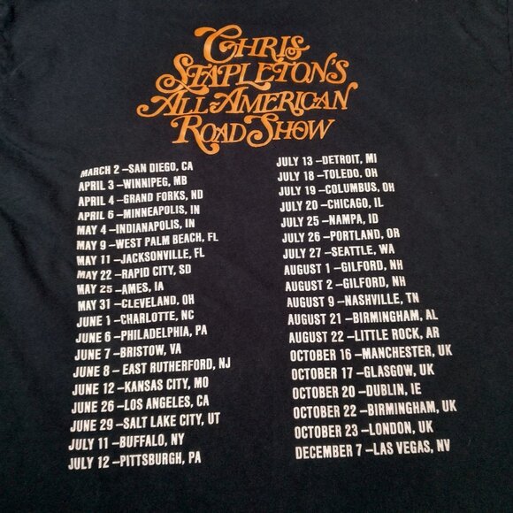 Chris Stapleton Tour Shirt L All American Road Show Black Desert Skull Cactus - Picture 5 of 12